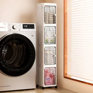 5-Tier Plastic Storage Organizer with Wheels & Lids | Collapsible Stackable Bins in White for Office & Home Use