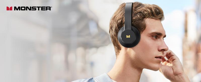Monster Mission 100 Over-Ear Wireless Bluetooth Headphones – Deep Bass Stereo Sound, Clear Voice & Noise Cancelling Mic, Bluetooth 5.4 Foldable Headset with 40H Playtime, Comfortable Over-Ear Design for Travel, Work, PC, Laptop & Phone