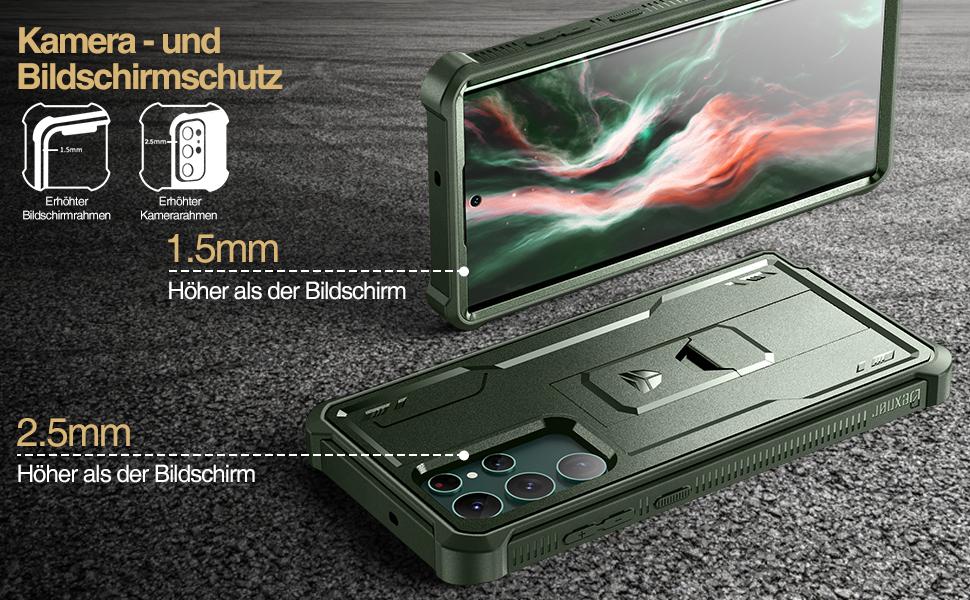 Dexnor for Samsung Galaxy S22 Ultra Case/6.8 inches, [Built in Screen Protector and Kickstand] Heavy Duty Military Grade Protection Shockproof Protective Cover for Samsung Galaxy S22 Ultra 5G