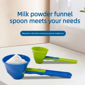 2 new products Multifunctional measuring spoon funnel leak-proof model Discharge nozzle Creative protein powder sliding spoon Coffee milk powder anti-colander