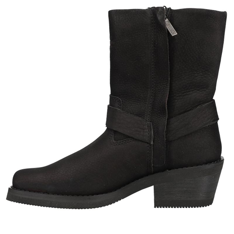 Harley-Davidson Womens Korsen Harness Casual Boots Ankle Mid Heel 2-3" - Black