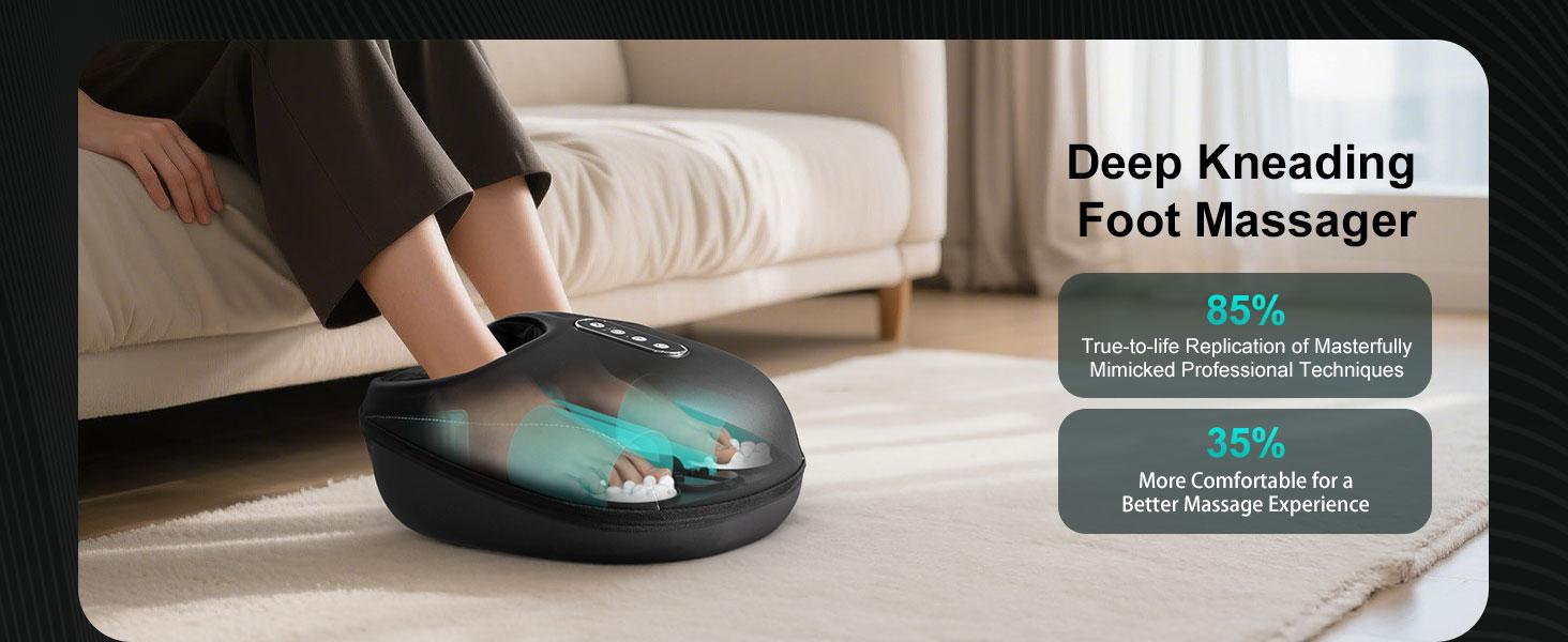 Nekteck Shiatsu Foot Massager with Heat, Foot Massager Machine for Plantar Fasciitis, Neuropathy Pain, Deep Kneading, Air Compression, Remote APP Control, Gifts for Her Him, Fits Up to 13"