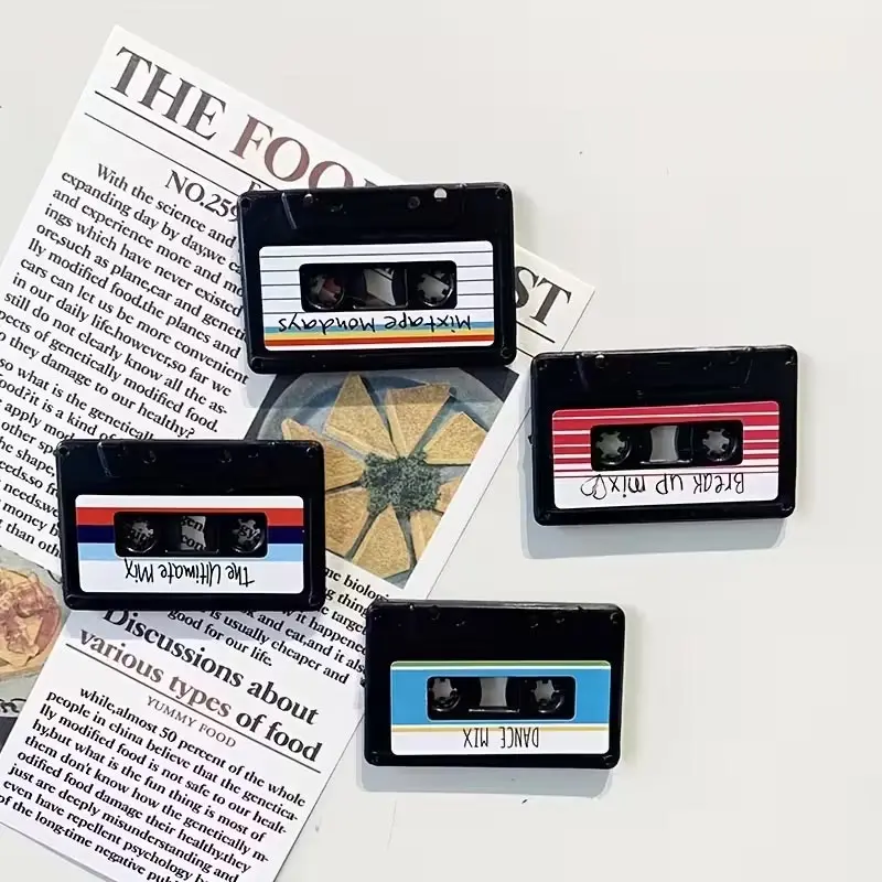4/8pcs Retro Cassette Tape Magnet Set - Vintage Record Fridge Magnets, Nostalgic Touch, Cassette Tape Decorative, Vintage Music Culture, Musical, Perfect Gift for Music Lovers, Gift Options, Home Decoration, Birthday Gifts
