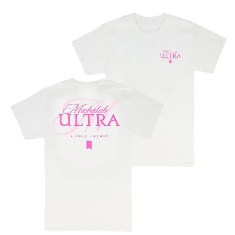Unisex Michelob Ultra Crew Neck Shortsleeve Sports Top - 2-Side Design, Fashion Print, Mix & Match Sides, Classic/Bright Colors, Casual Streetwear Sporty Chic Fit, Casual Clothes, 2XL Option