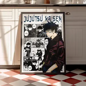 Jujutsu Kaisen Megumi Poster, Megumi Fushiguro Character Print, Manga Room Decor, Anime Wall Art( Unframed - Print Only )