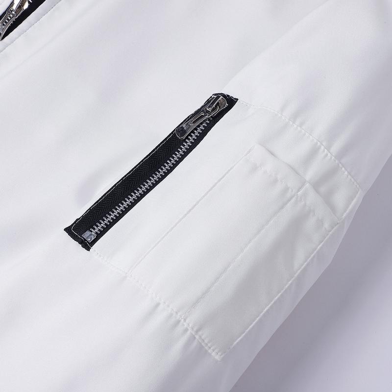 Men's lightweight casual jacket with sports slim fit zipper, stand collar, long sleeves, and zipper pockets, durable polyester fabric suitable for spring/autumn outdoor training, gym workouts, and casual wear, featuring a stylish minimalist design