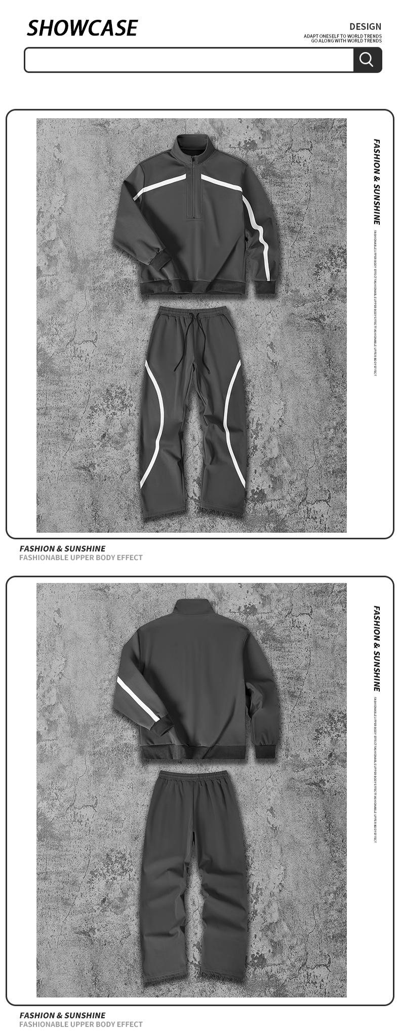 Men's Vintage Sportswear Set Black and White Patchwork Half Zip Hoodie and Joggers Trendy Unisex Casual Comfortable Skin-Friendly Loose Fit Slimming Street Style Two-Piece Outfit coat outdoor clothing windbreaker fit
