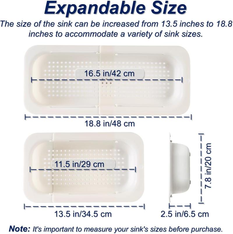 UFORU Collapsible Drain Basket, Kitchen Sink Strainer, Vegetable Wash Basket, Storage Rack, Fruit and Vegetable Drain Basket Draining Utensils