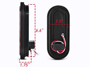 Nilight 6 Inch Oval Trailer Tail Light 6PCS Red White 10LED with Flush Mount Grommets Plugs IP67 Waterproof Brake Turn Signals Reverse Lights for RV Truck Trailers Vehicle