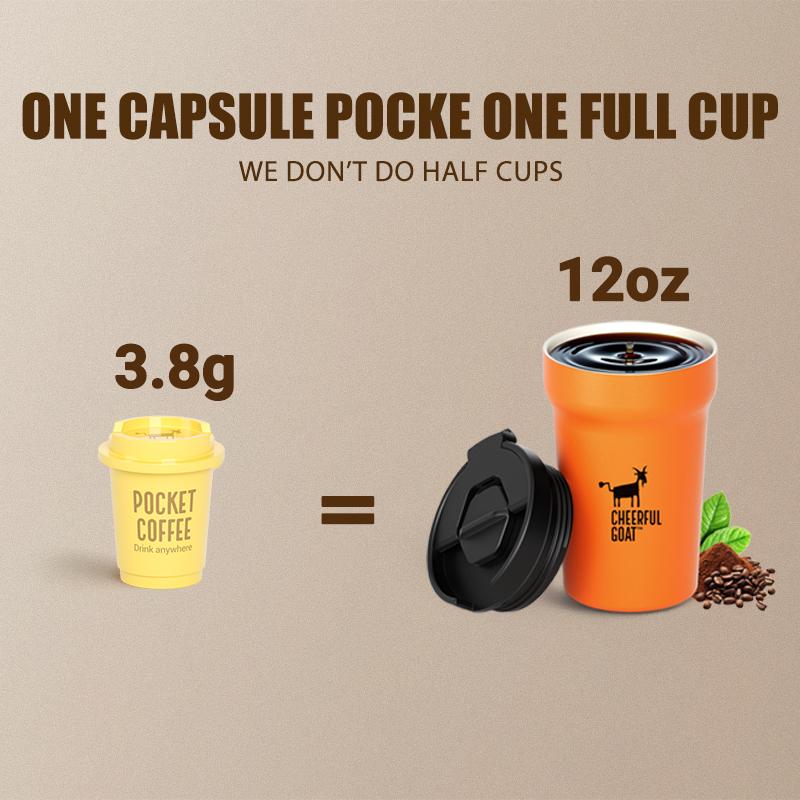 Coffee & Mug Combo Cheerful Goat Freeze-Dried Instant Cold Brew Coffee 15 Cups  No Sugar, No Additives, Low Acid, Healthy for Iced & Hot  Insulated Coffee Mug Combo – Stainless Steel Travel Coffee Tumbler with Ceramic Liner Beverage