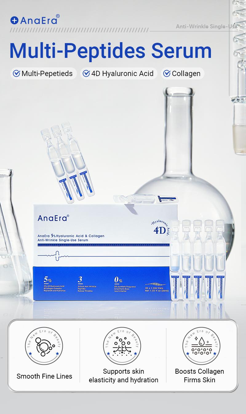 AnaEra GHK-Cu Peptides Serum & Ultra Hydrating Serum, Copper Peptides, Hyaluronic Acid, Collagen - Repairing, Smoothing and Boost Collagen - Glowy skin, 1.2ml x 30