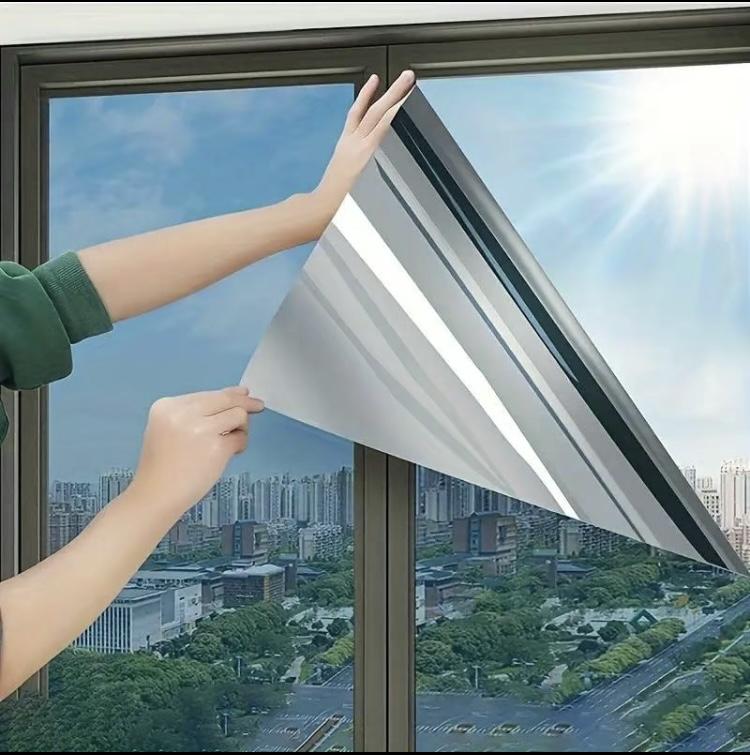 Window Privacy Film One Way, Reflective Mirror for Daytime Home Office Use, UV Sun Blocking, Heat Control17.5 x 78.74 Inches