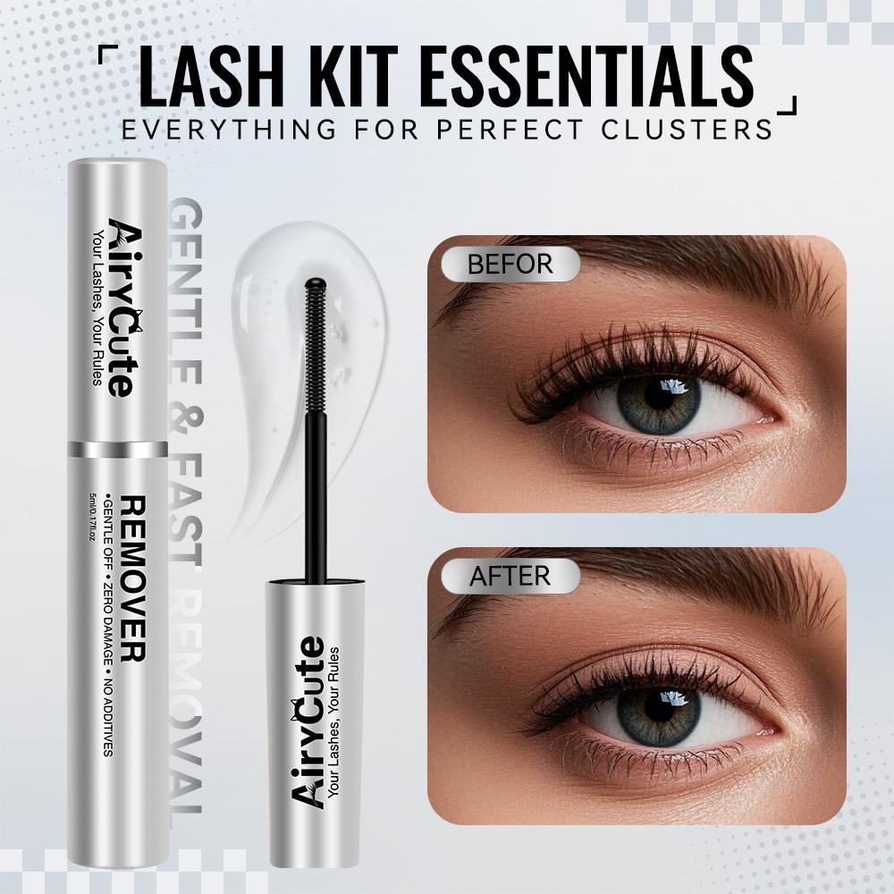 AiryCute Lash Bond Seal Remover | 2-IN-1 POWER DUO | Strong Hold, Waterproof & Remover-Safe for Flawless Lashes| AiryCute Lash Bond Seal Remover for Lash Clusters | Latex-Free Waterproof Long-Lasting for Sensitive Eyes Pool-proof Rainy Day Proof