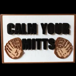 Velcro Bag Patch - Calm Your Mitts with Hook Side Adhesive 2”x3”