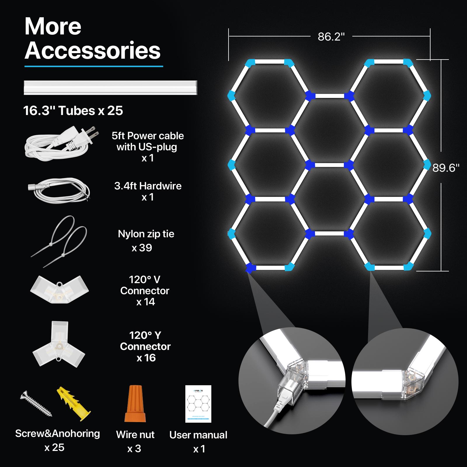 IPACKORIN Hexagonal Ceiling Light, Honeycomb Ceiling Light,Ultra Bright Honeycomb Lights, Hexagonal Garage Lights for Shops Supermarkets Shopping Malls Car Shows Basements Gymnasiums,  stockup mothersday