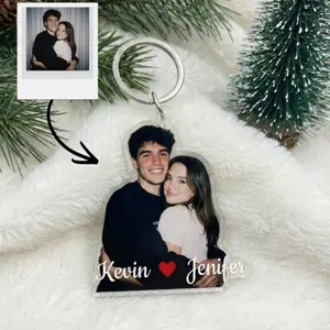 Custom Photo Keychain For Couples – Personalized Acrylic Keychain With Names, Couple Gift, Valentine Gift, Anniversary Keepsake