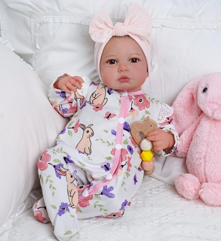 BABESIDE Reborn Baby Dolls - 20-inch Real Life Baby Doll Carina with Soft Fabric Body Realistic Baby Doll with Gift Box for Kids Age 3+