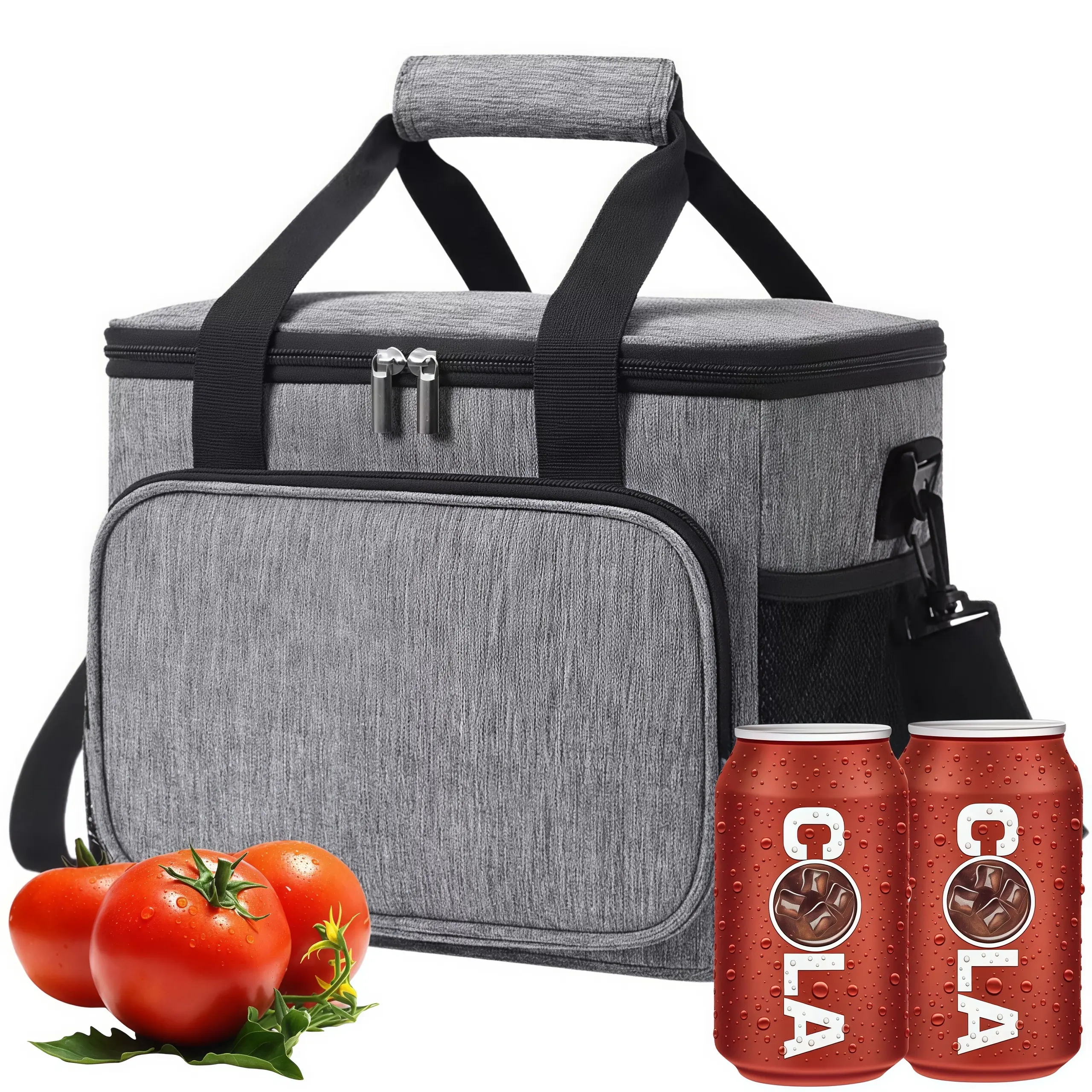 LMMAKE 1PC Fabric Insulated Cooler Bag - 15L, 24-Can Capacity, Foldable, Leakproof, Freezable, Reusable Thermal Organizer with Adjustable Shoulder Strap for Adults, Fishing, Office Work,back to school,back to school haul