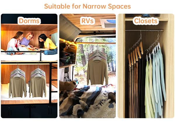 NiHome Clothing Chain Hanger 10-Pack, Metal Closet Hanging Organizer Space Saving Hangers ,College Dorm Room Essentials, for Home, Office & Travel