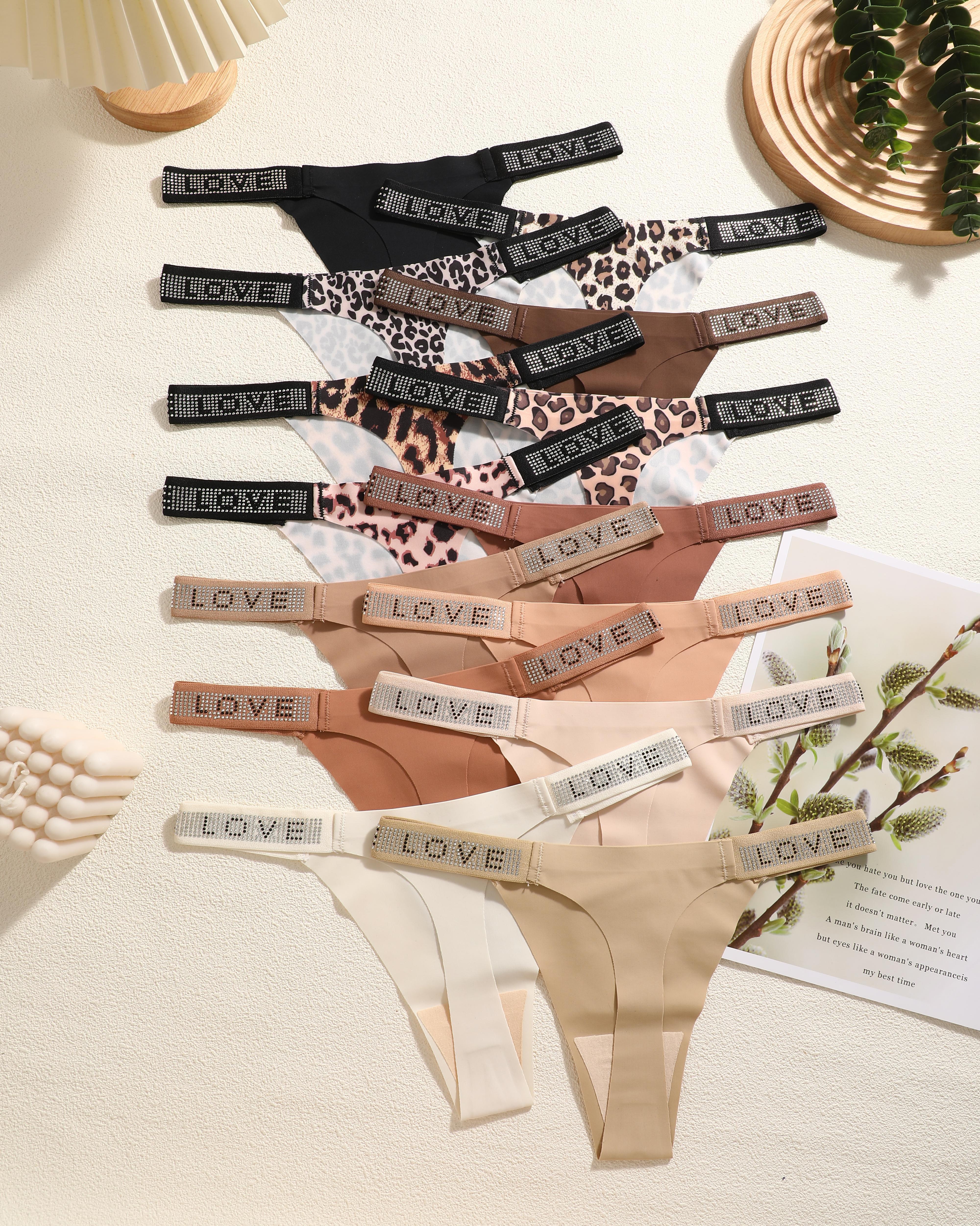 FINETOO 15PCS Leopard & Polka Dot Thongs for Women Comfort Low Waist S-XL Comfortable Fit Soft and Snug Trendy Fashion Cute Print Panties Womenswear