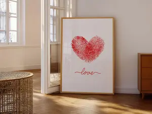 [SALE UP TO 40%] [Unframed] Valentine's Day Red Love Quote Poster - Trendy Romantic Preppy Digital Print (No Frame)