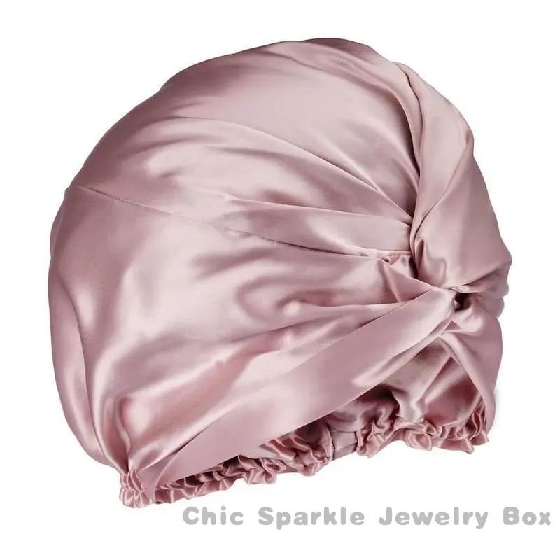 6A Grade 22-Momme Pure Mulberry Silk Turban Bonnet, Curly Hair Styling Accessory for All Hair Types, Hydrating & Conditioning, Luxurious Sleep Cap