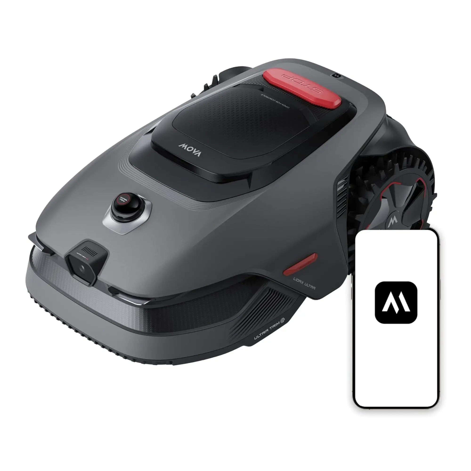 MOVA LiDAX Ultra 1000 Robot Lawn Mower - 360 3D LiDAR, AI Vision Auto-Mapping, Wireless, U-Shaped Path, Centi-Accurate, 1.2in-3.9in Height Adjustment, Batteries