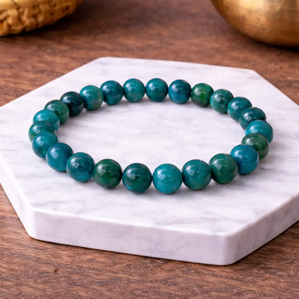 Pacific Blue Apatite Bracelet 6-8mm Clarity & Motivation Crystal Jewelry Natural Stone Beads Healing Energy Jewelry