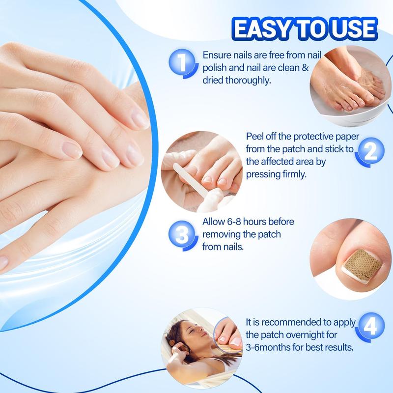 Fungal Nail Patches, Fungal Nail Treatment Patches, 32 Patches Multi-Purpose Toenail Repair Treatment Pads, 8-Hour Nail Treatment Restores Healthy Appearance