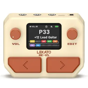 LEKATO Pocket Portable Multi Effects Pedal, 100+ Built-in Guitar/Bass/Acoustic Effects, Amp Modeling, IR Cabinets Simulation, Stereo OTG USB Audio Interface, Rechargeable Guitar Pedal