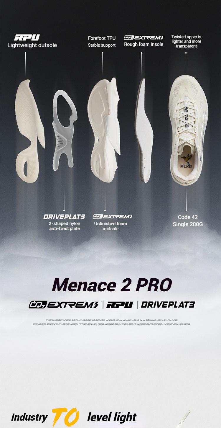361° Menace 2 PRO Basketball Shoes for Men Lightweight Breathable Outdoor Sneakers with CQT EXTREME Propulsion & RPU Outsole for Superior Traction and Agility