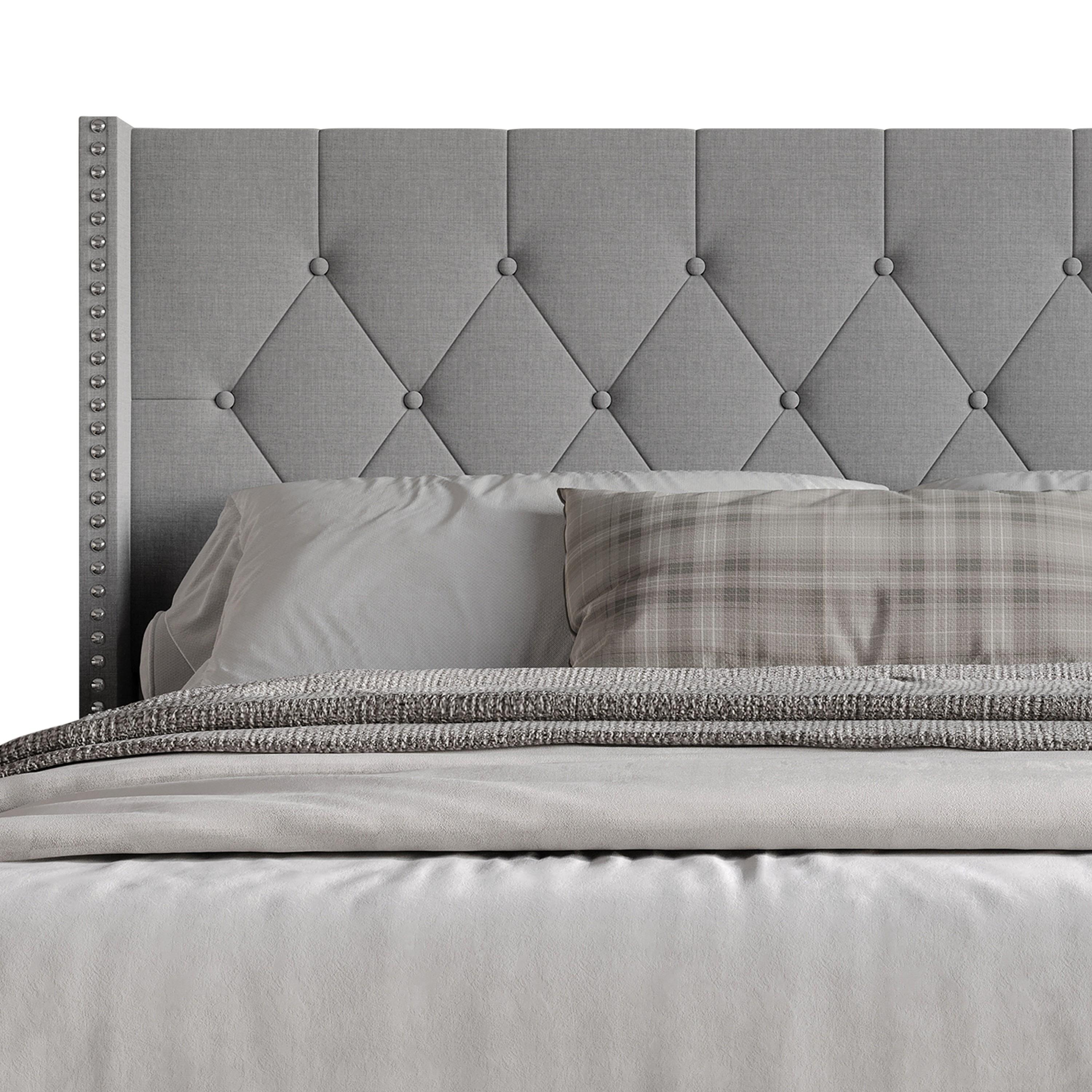 Favorer Cicero Tufted Upholstered Wingback Panel Bed, Box Spring Require, Comfortable and Stylish Design King Size Four Sturdy Legs