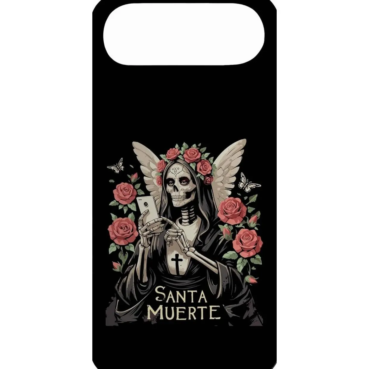 Santa Muerte Mexican Deity Folklore Durable Phone Case, Shell, Casing, Cover for iPhone (All Models) with Drop & Scratch Protection, Resistance, Accessories