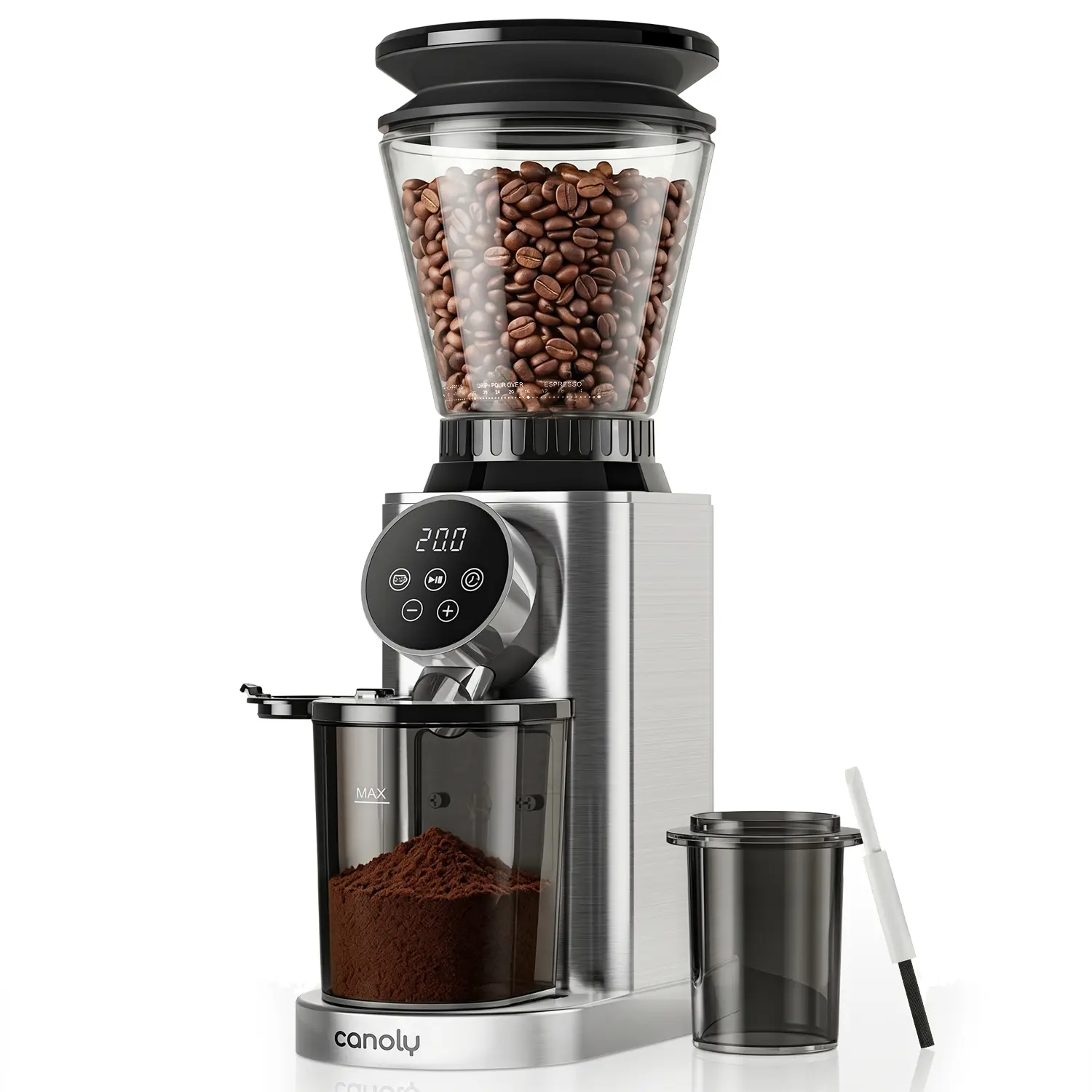 Canoly Coffee Grinder | 48 Grind Settings | Barista Espresso at Home | Anti-Static Conical Burr | Stainless Steel Touchscreen