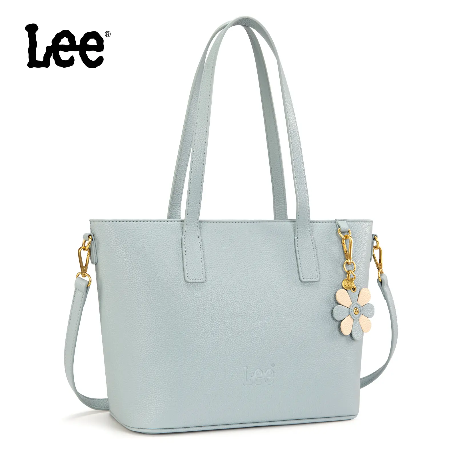 Lee large-capacity tote bag, laptop bag, made of leather, can be carried by hand or worn as a crossbody bag, with adjustable shoulder strap, suitable for work, shopping, travel, and school.