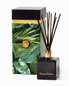 Tommy Bahama Island Blend Villa Fronds Reed Diffuser - Maui Pineapple & Island Mandarin Scent - 10 Reeds for Enhanced Fragrance Diffusion - 2.75" x 2.75" x 8.75"