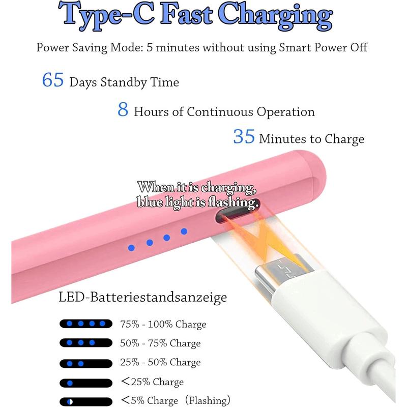 2-in-1 Stylus Smart Pencil for Drawing Writing USB Rechargeable ABS Material Compatible with iPad Air Android Tablets Smartphones Multicolor Halloween Gift