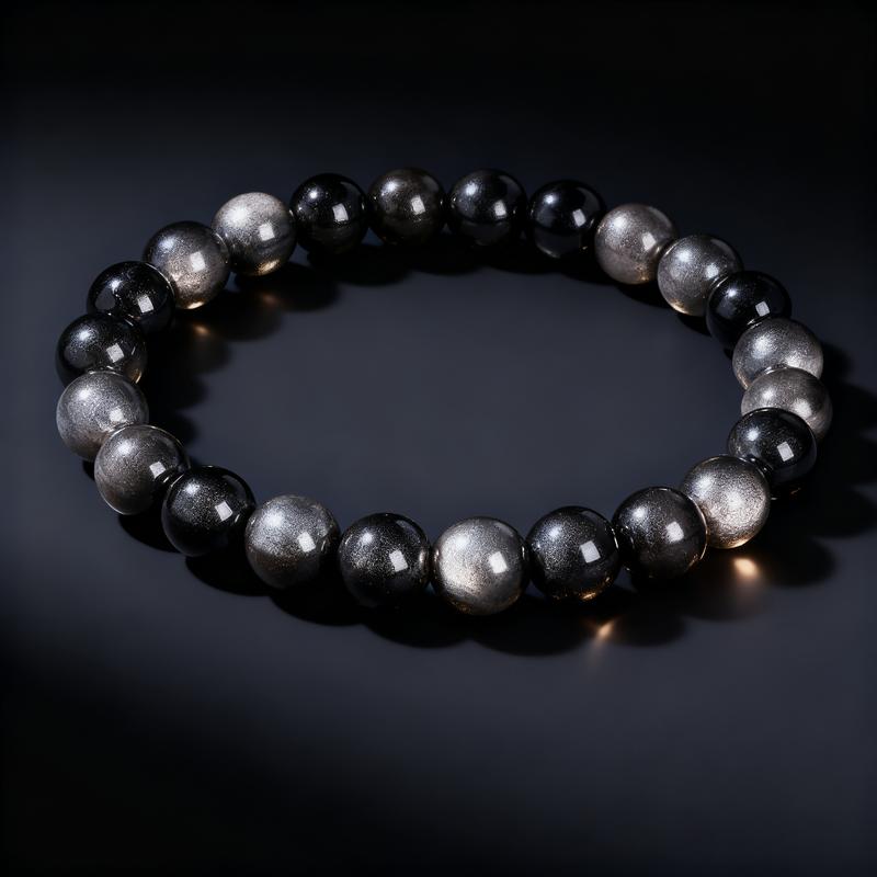 Premium Gemstone Bracelet For Men 8MM Natural Stone Stretch Adjustable Black Crystal Beaded Bracelet for Men Women Jewelry Gifts
