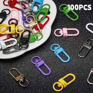 100PCS Rotary Keychain, Heavy Duty Metal Lobster Claw Clasps for Backpack Charms, Zipper Pulls, Beads Projects, Colorful Little Clip,Lanyard Swivel Snap Hooks key chincraft cool cat bling titanium