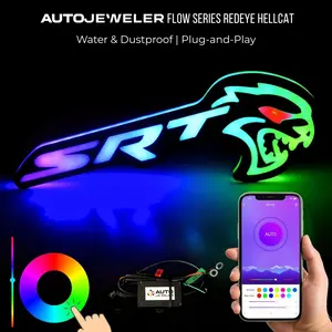 SRT Hellcat Redeye LED Grille Emblem (RGB Flow Series) -Bluetooth Controlled | Dodge Charger / Challenger / Durango