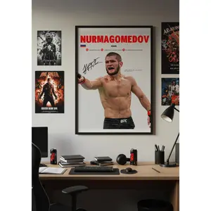 [Sale Up To 40%] [Unframe] Khabib Nurmagomedov Mixed Martial Arts Poster, Legendary MMA Fighter Portrait, Combat Sports Wall Art, Professional Athlete Illustration, Iconic Sports Decor