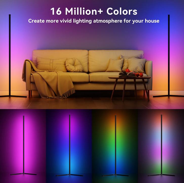 DAYBETTER Smart RGB LED Corner Floor Lamp, 16M Colors Music Sync with APP & Remote, Dimmable Corner Ambient Light for Accent Lighting, Perfect Match with Main Light for Whole Room Illumination, For Bedroom Living Room Gaming Room DAYBETTER Smart RGB LED Corner Floor Lamp, 16M Colors Music Sync with APP & Remote, Dimmable Corner Ambient Light for Accent Lighting, Perfect Match with Main Light for Whole Room Illumination, For Bedroom Living Room Gaming Room