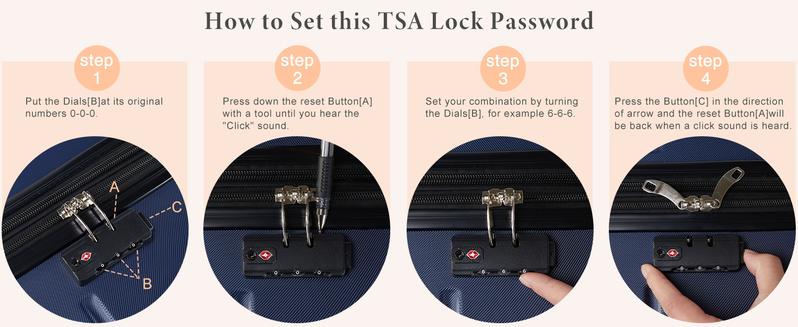 Sweet Furniture F Expandable Luggage, Lightweight Suitcase with Spinner Wheels, TSA Lock, Telescopic Handle and ABS Durable Material