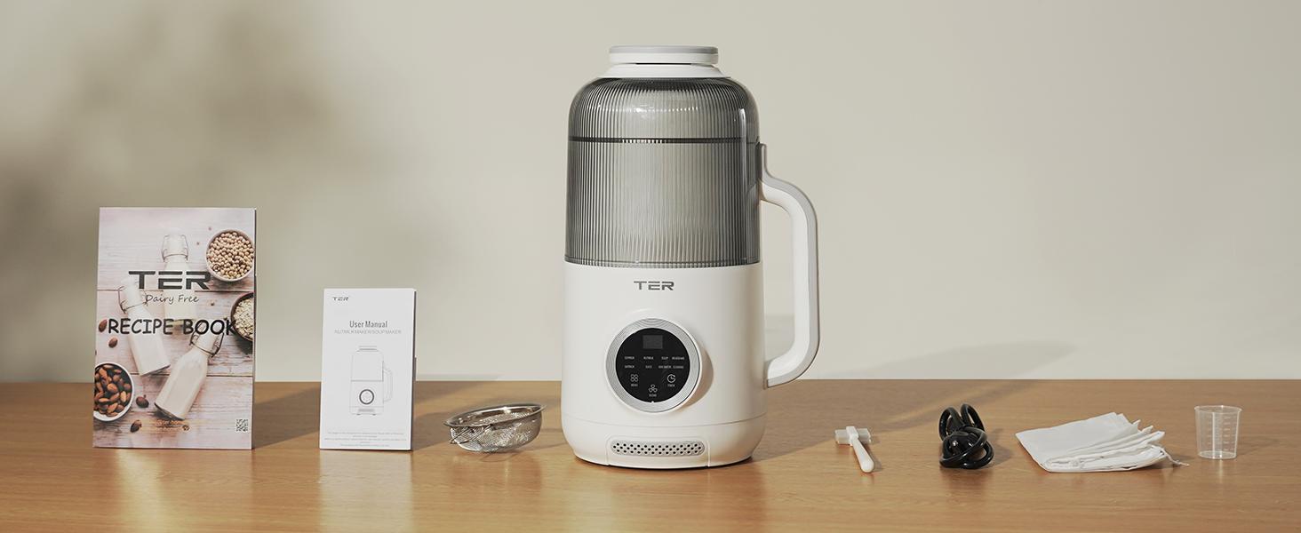 40oz Nut Milk Maker Machine - Multi-Functional Automatic Almond with 10 Blades, Plant-Based, Oat, Soy, and Dairy Free Beverages 12 Hours Timer/Delay Start/Self-Cleaning/Boil Water/Juice