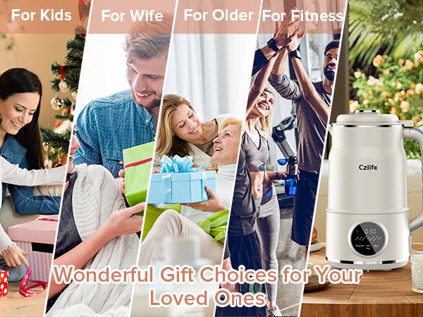 Czlife N7/N5 Nut Milk Maker Machine, 10 in 1 Automatic Soy Milk Maker Machine for Homemade Oat Milk, Nutmilk, Juice, Milkshake, Baby Food, Grains, Almonds Milk Maker with Self Clean / Delay Start / Keep Warm