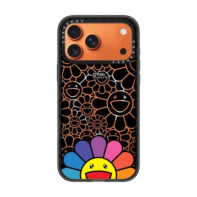 Casetify Sunflower Art iPhone Phone Case Inspired by Murakami, Trendy Collaboration Design, Shockproof Protective Case, Fashion Phone Cover