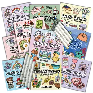 2 Coloring Books + Ohuhu Markers Build Your Own Coloring Book Bundle by Wook Books
