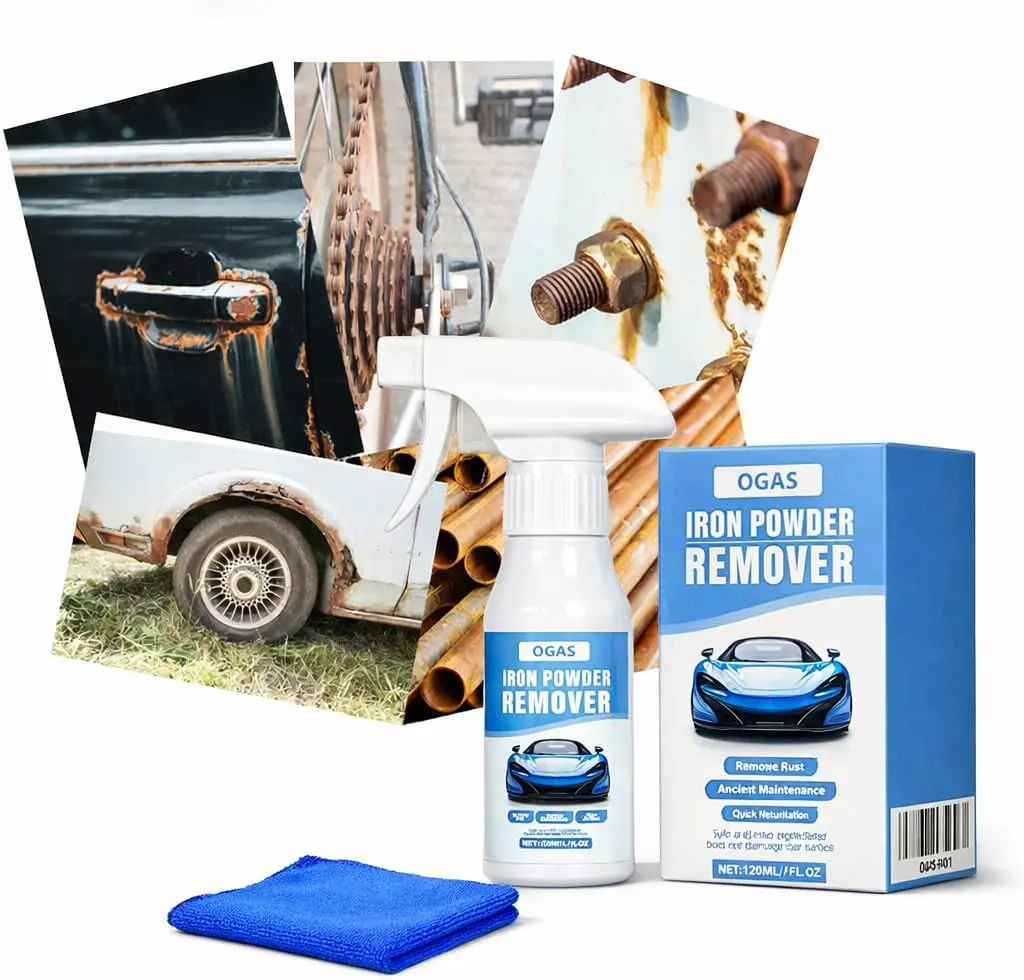 Heavy-Duty 100ml Rust Cleaner Trigger Spray - Automotive Rust Remover for Metal Tools, Car Exhaust Tips, Door Handles, Grills, Wheels & Brake Disc