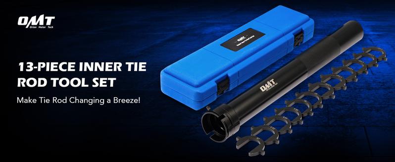 Orion Motor Tech Inner Tie Rod Installation Kit, Includes 12 Crowfoot Adapters, Durable 1/2 Inch Drive Tube for Efficient Removal, Crafted from Robust Steel, Ideal for Automotive Maintenance, Home car repair, rack free