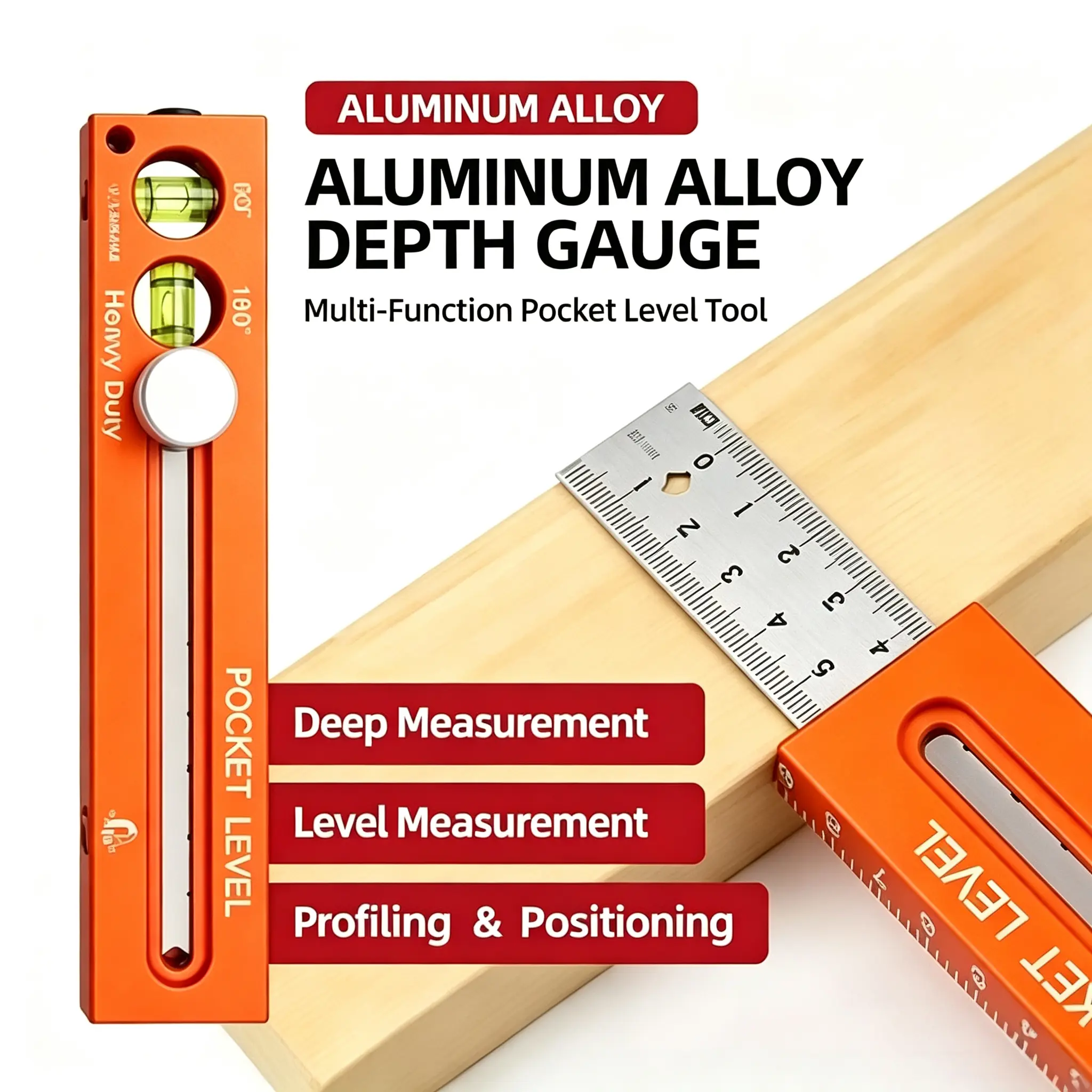 Multifunctional Marking Level Ruler – Adjustable Layout Tool with Built-In Level, Precision Measuring Gauge for Woodworking, Drilling, Tile Installation, DIY Projects, Construction & Home Improvement, Accurate Marking and Easy Positioning Tool